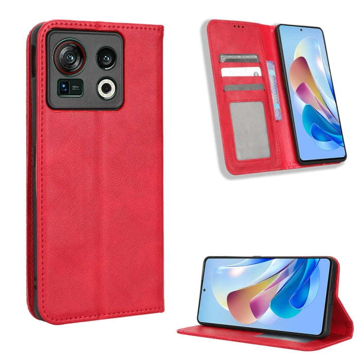 Magnetic Buckle Retro Texture Leather Phone Case, For ZTE Nubia Z40S Pro, For ZTE Axon 40 Pro