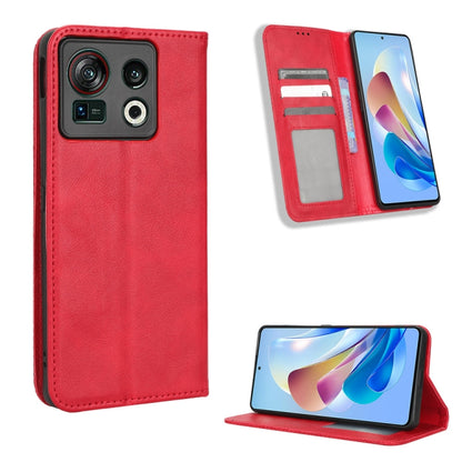 Magnetic Buckle Retro Texture Leather Phone Case, For ZTE Nubia Z40S Pro, For ZTE Axon 40 Pro
