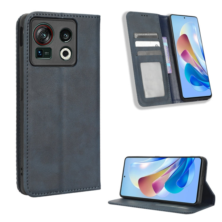 Magnetic Buckle Retro Texture Leather Phone Case, For ZTE Nubia Z40S Pro, For ZTE Axon 40 Pro