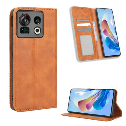 Magnetic Buckle Retro Texture Leather Phone Case, For ZTE Nubia Z40S Pro, For ZTE Axon 40 Pro