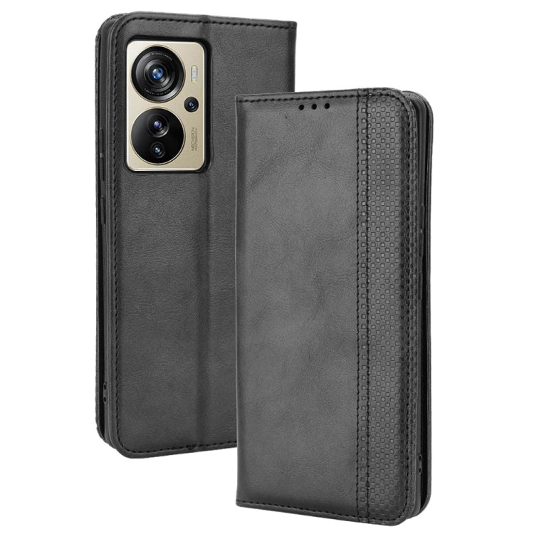 Magnetic Buckle Retro Texture Leather Phone Case, For ZTE Nubia Z40S Pro, For ZTE Axon 40 Pro