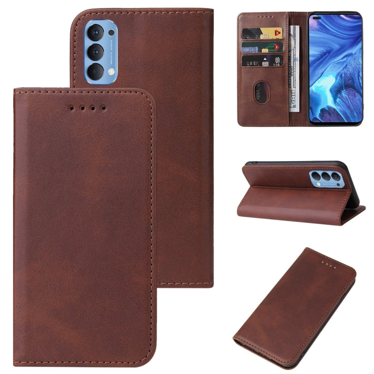 Magnetic Closure Leather Phone Case, For Realme Q3 5G, For OPPO A55s 5G / CPH2309, For OPPO A95 5G, For OPPO F17, For OPPO Find X2, For OPPO K7x, For OPPO Reno3 A JP Version, For OPPO Reno4