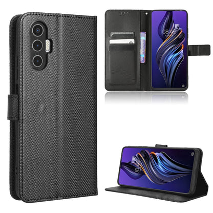 Diamond Texture Leather Phone Case, For Tecno Pova 3, For ASUS ROG Phone 6 / 6 Pro, For ASUS Zenfone 9, For Huawei nova Y90