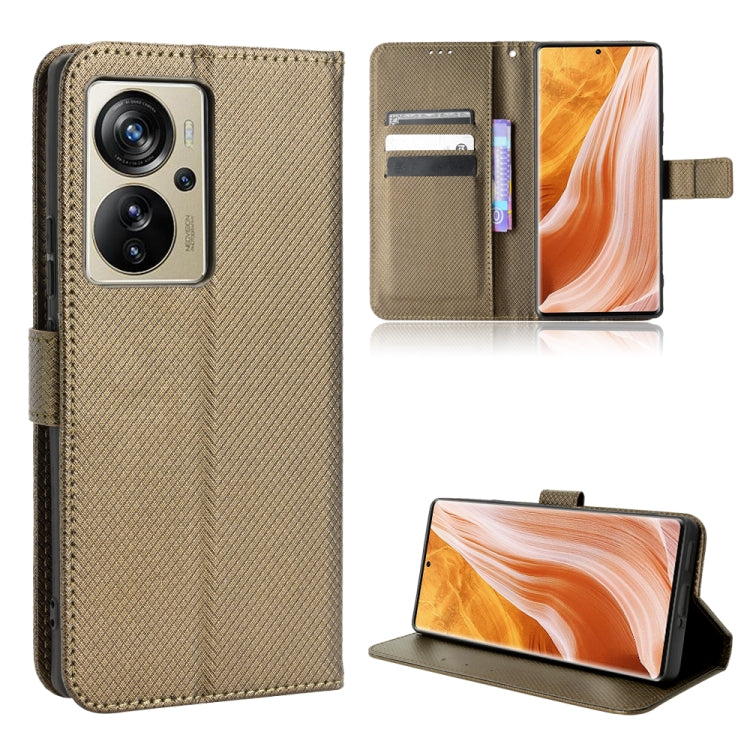 Diamond Texture Leather Phone Case, For ZTE Axon 40 Pro
