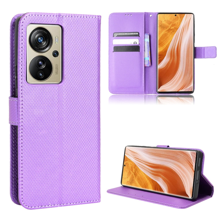 Diamond Texture Leather Phone Case, For ZTE Axon 40 Pro
