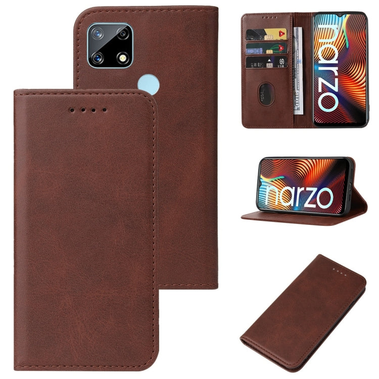 Magnetic Closure Leather Phone Case, For OPPO A53s, For Realme 5 / 5i / 5s / 6i / Narzo 20A, For Realme Narzo 20, For OPPO Reno5 A, For OPPO Reno7 Z 5G