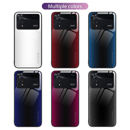 Texture Gradient Glass TPU Phone Case, For Xiaomi Poco M4 Pro, For Xiaomi Poco M4 Pro 5G, For Xiaomi Poco X4 Pro 5G, For Xiaomi Redmi 10C