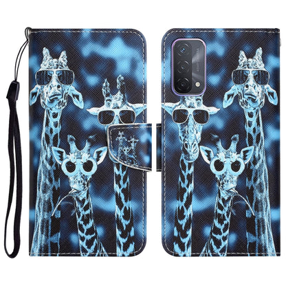 Colored Drawing Leather Phone Case, For OPPO A93 5G