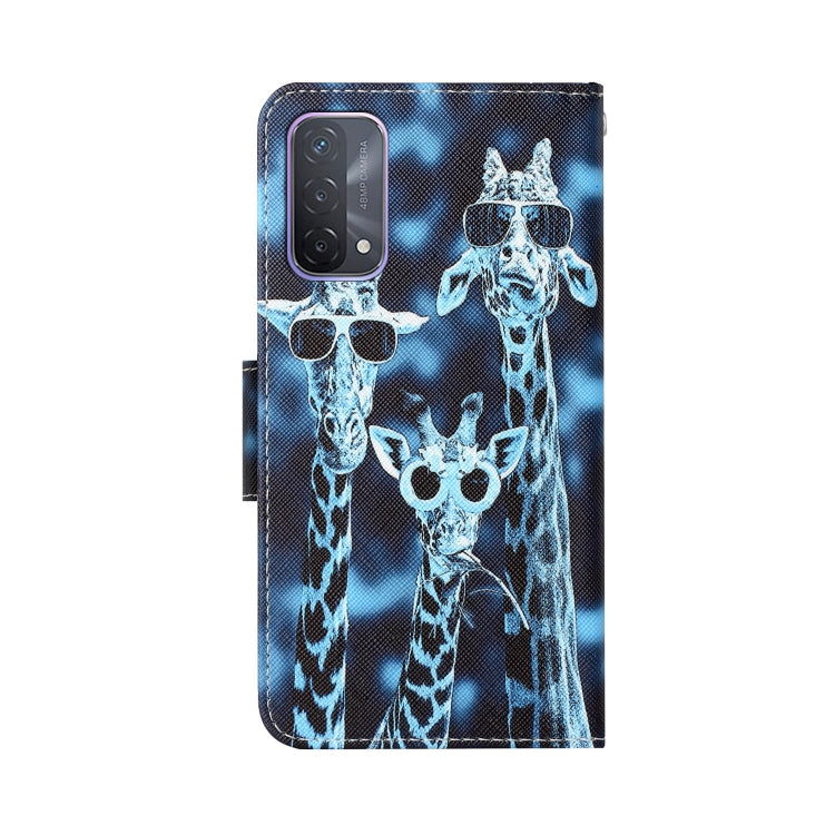 Colored Drawing Leather Phone Case, For OPPO A93 5G