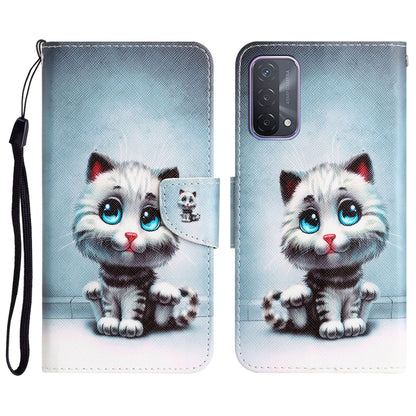 Colored Drawing Leather Phone Case, For OPPO A93 5G