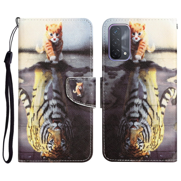 Colored Drawing Leather Phone Case, For OPPO A93 5G