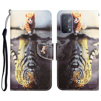 Colored Drawing Leather Phone Case, For OPPO A93 5G