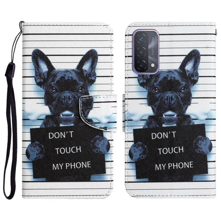 Colored Drawing Leather Phone Case, For OPPO A93 5G