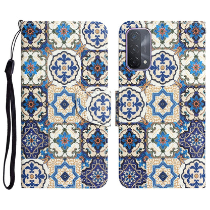 Colored Drawing Leather Phone Case, For OPPO A93 5G