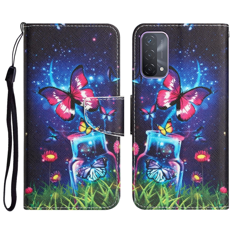 Colored Drawing Leather Phone Case, For OPPO A93 5G
