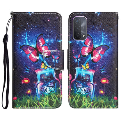 Colored Drawing Leather Phone Case, For OPPO A93 5G