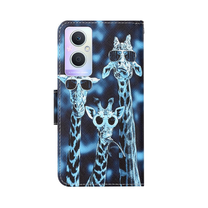 Colored Drawing Leather Phone Case, For OPPO A96 5G