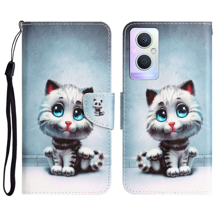 Colored Drawing Leather Phone Case, For OPPO A96 5G