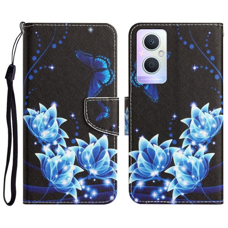 Colored Drawing Leather Phone Case, For OPPO A96 5G