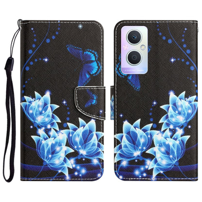 Colored Drawing Leather Phone Case, For OPPO A96 5G