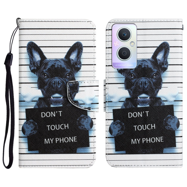 Colored Drawing Leather Phone Case, For OPPO A96 5G
