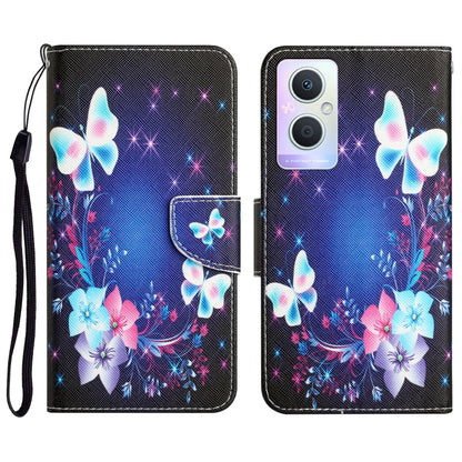 Colored Drawing Leather Phone Case, For OPPO A96 5G