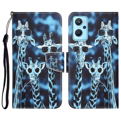 Colored Drawing Leather Phone Case, For Realme 9i / OPPO A96 4G