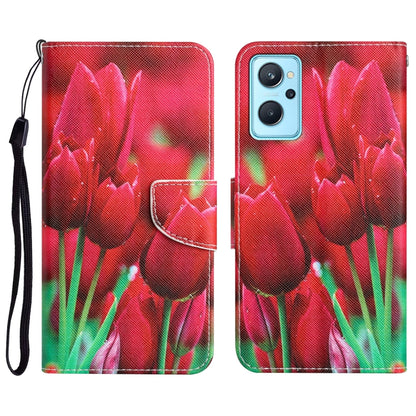 Colored Drawing Leather Phone Case, For Realme 9i / OPPO A96 4G