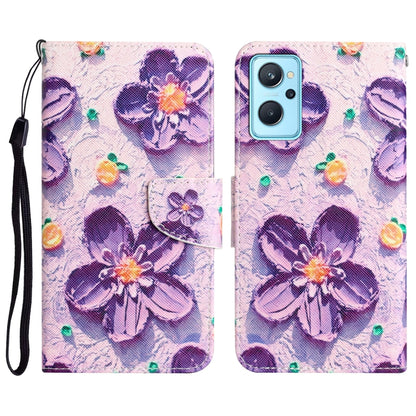 Colored Drawing Leather Phone Case, For Realme 9i / OPPO A96 4G