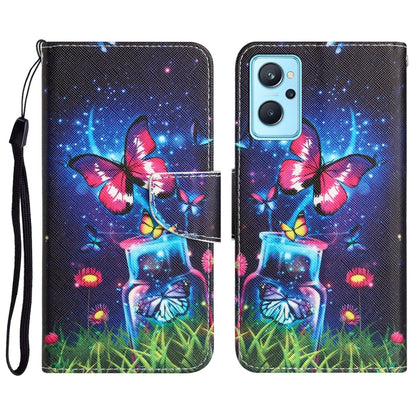 Colored Drawing Leather Phone Case, For Realme 9i / OPPO A96 4G