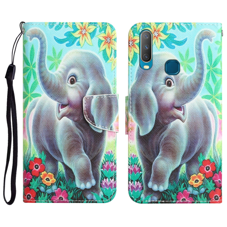 Colored Drawing Leather Phone Case, For vivo Y17 / Y12