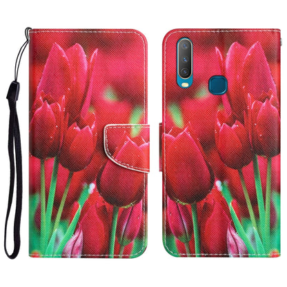 Colored Drawing Leather Phone Case, For vivo Y17 / Y12
