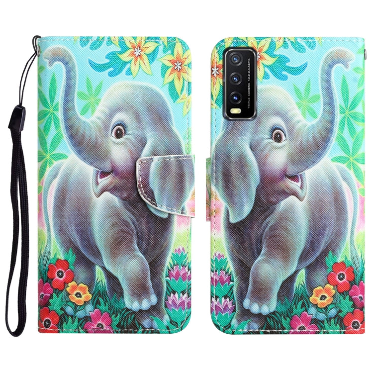 Colored Drawing Leather Phone Case, For vivo Y20 / Y12s