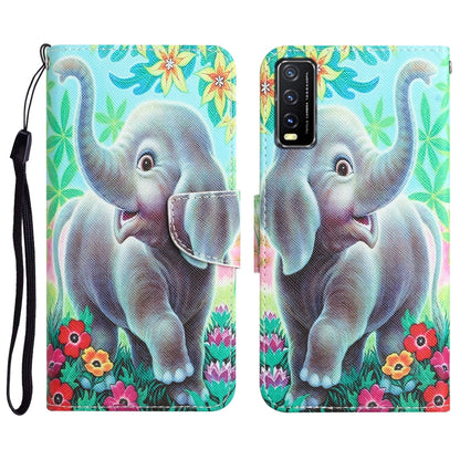 Colored Drawing Leather Phone Case, For vivo Y20 / Y12s