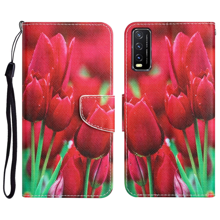 Colored Drawing Leather Phone Case, For vivo Y20 / Y12s