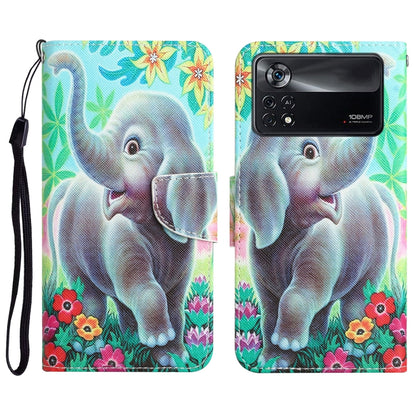 Colored Drawing Leather Phone Case, For Xiaomi Poco X4 Pro 5G