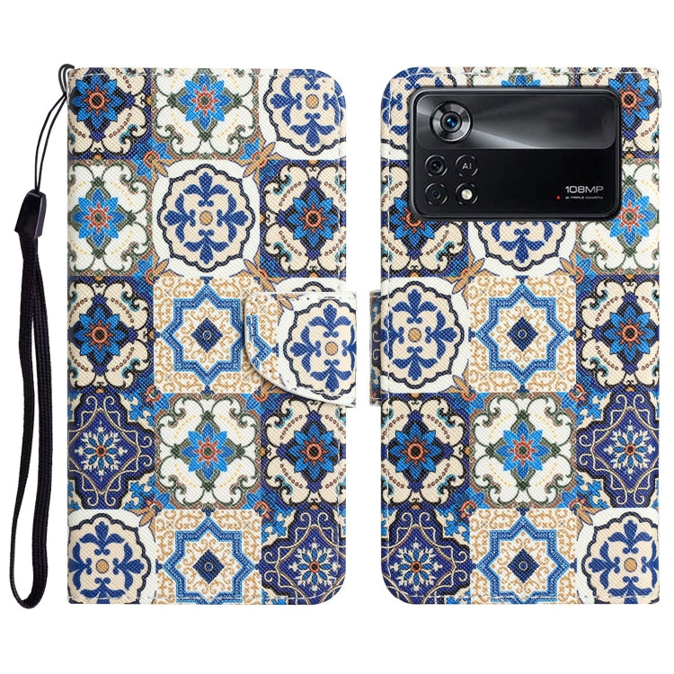Colored Drawing Leather Phone Case, For Xiaomi Poco X4 Pro 5G