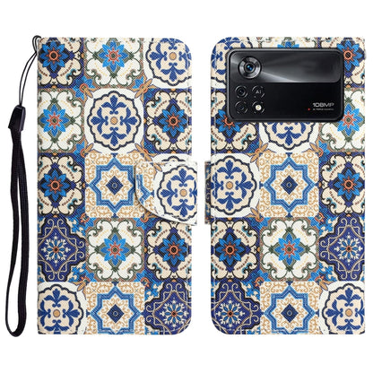 Colored Drawing Leather Phone Case, For Xiaomi Poco X4 Pro 5G