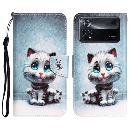 Colored Drawing Leather Phone Case, For Xiaomi Poco X4 Pro 5G