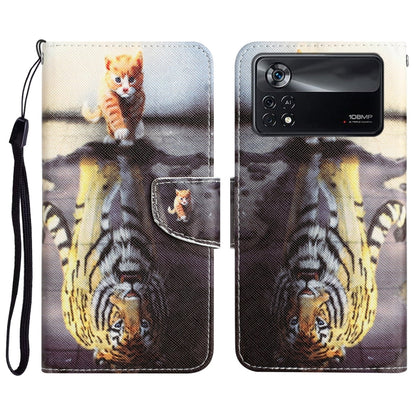 Colored Drawing Leather Phone Case, For Xiaomi Poco X4 Pro 5G
