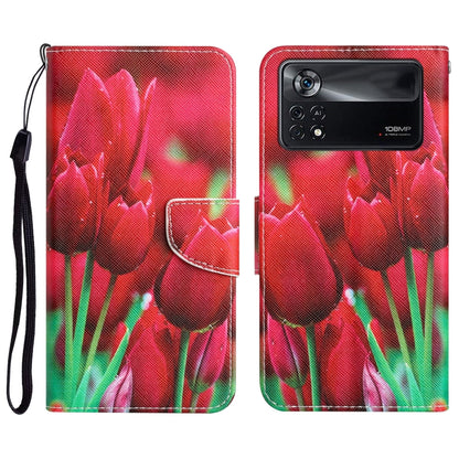 Colored Drawing Leather Phone Case, For Xiaomi Poco X4 Pro 5G