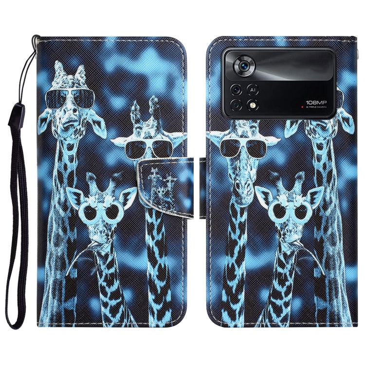 Colored Drawing Leather Phone Case, For Xiaomi Poco X4 Pro 5G
