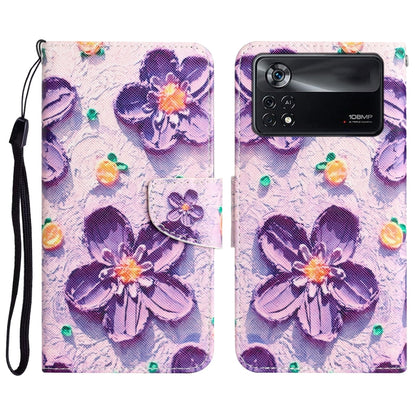 Colored Drawing Leather Phone Case, For Xiaomi Poco X4 Pro 5G