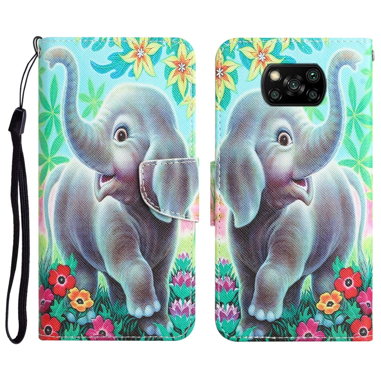 Colored Drawing Leather Phone Case, For Xiaomi Poco X3 NFC