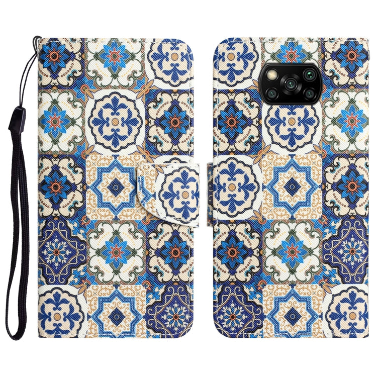 Colored Drawing Leather Phone Case, For Xiaomi Poco X3 NFC