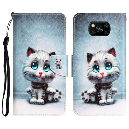 Colored Drawing Leather Phone Case, For Xiaomi Poco X3 NFC