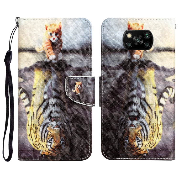 Colored Drawing Leather Phone Case, For Xiaomi Poco X3 NFC