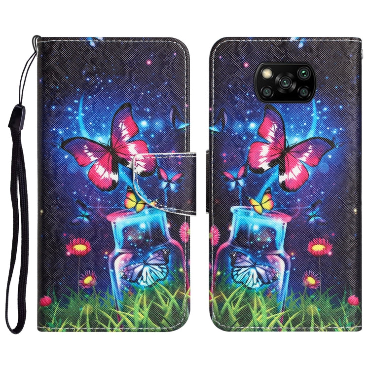 Colored Drawing Leather Phone Case, For Xiaomi Poco X3 NFC