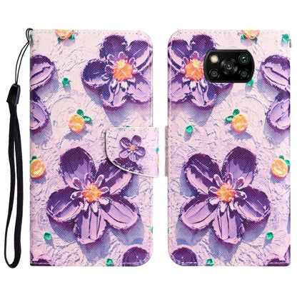 Colored Drawing Leather Phone Case, For Xiaomi Poco X3 NFC