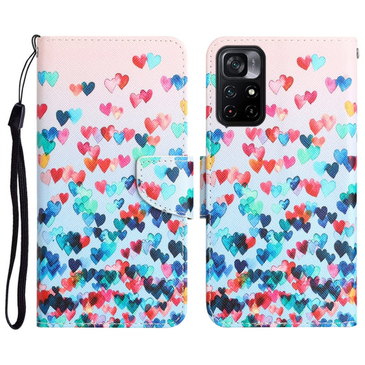Colored Drawing Leather Phone Case, For Xiaomi Poco M4 Pro 5G